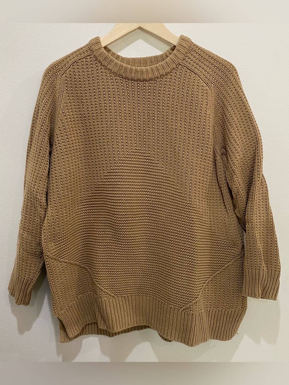 MICHAEL KORS Women's Crew Neck Pullover Knit Sweater Sz Small Tan